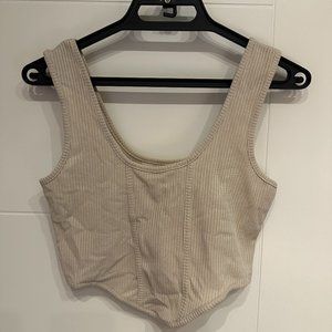 Cream Cropped Tank Top